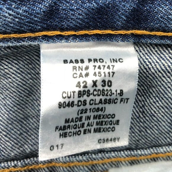 RedHead Mens Jeans Size 42x30 Classic Fit Straight Leg Blue Denim Casual Travel - Picture 10 of 15